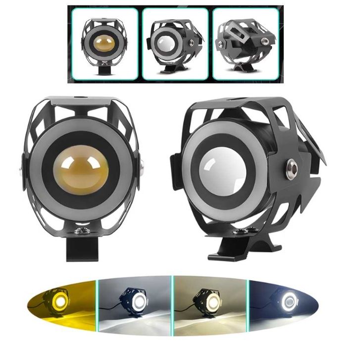 LED фар с лупа за мотор RGB – 3 режима