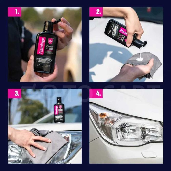 Паста за възстановяване на фарове Flamingo Headlight Restorer – 300 мл – снимка 3