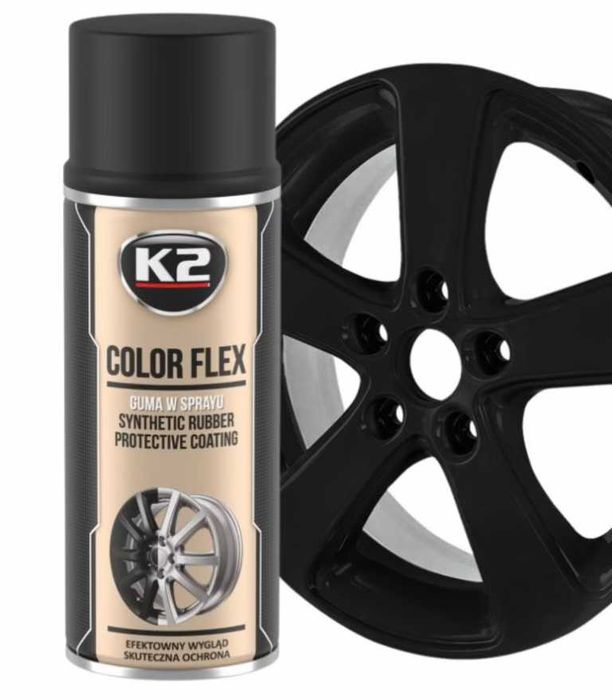 Спрей боя гумено покритие K2 Color Flex – черен мат, 400 мл