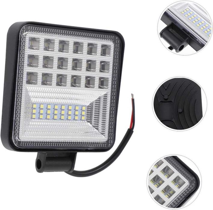 LED халоген 126W с 42 LED – бяла светлина, 12/24V – снимка 2