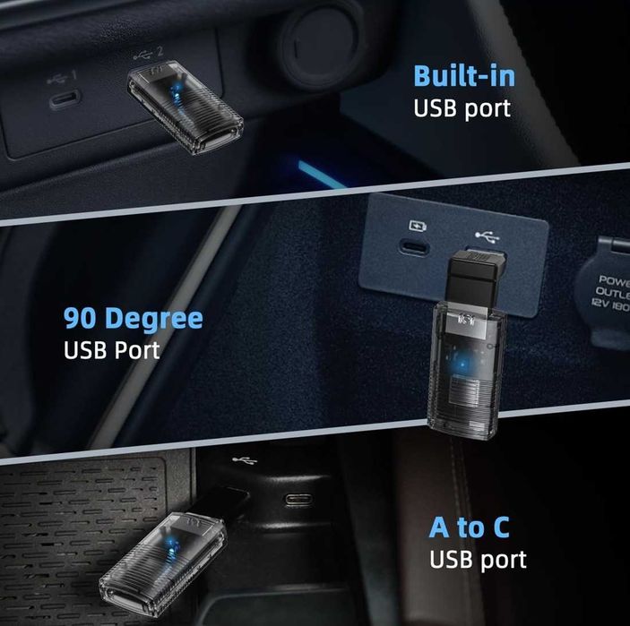 Мини Wi-Fi адаптер за безжичен CarPlay и Android Auto – снимка 5