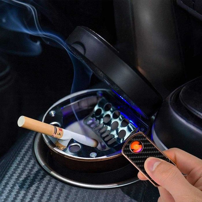 Пепелник за кола със запалка и USB зареждане – снимка 6