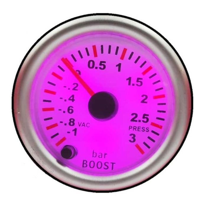 Уред за налягане на турбото Boost Meter RGB – 3 bar, 52 мм, 7 цвята – снимка 7