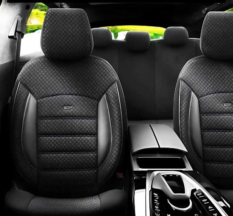 Тапицерия за кола OtoM Sport Plus – сиво/черно, универсална – снимка 2
