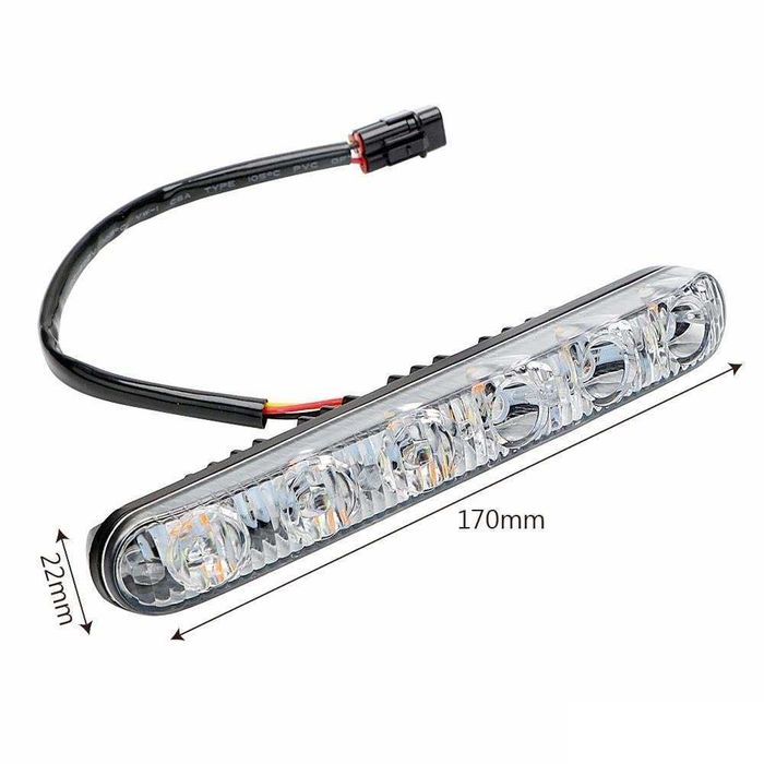 Дневни светлини 6 LED с вграден мигач – 12V, 6000K – снимка 6