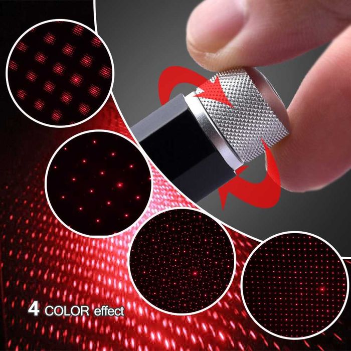 USB LED звезден проектор за таван на кола – снимка 4
