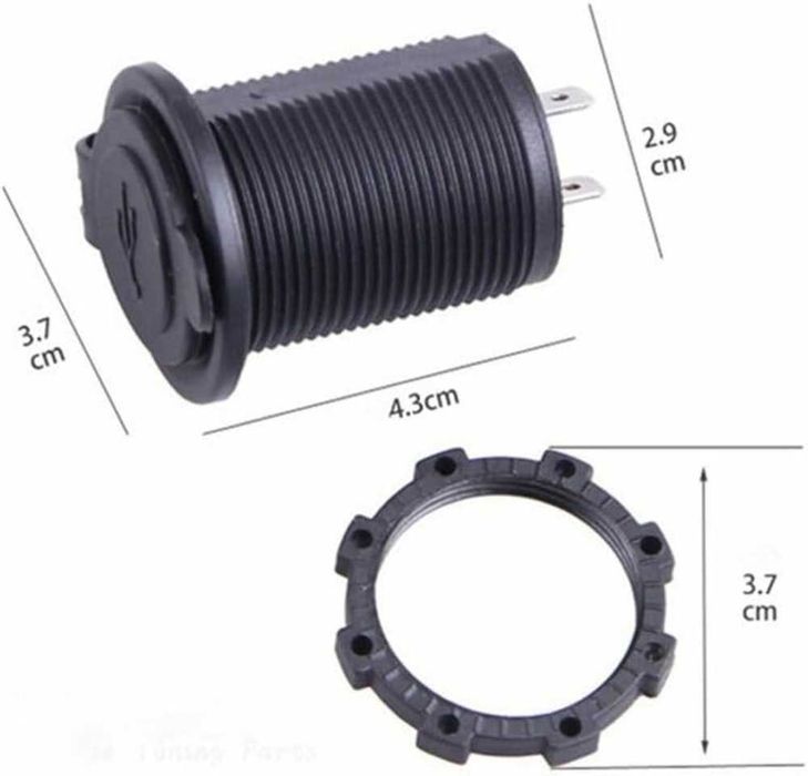 Зарядно за вграждане в табло с 2 USB – 12/24V, 1A/2.1A – снимка 4