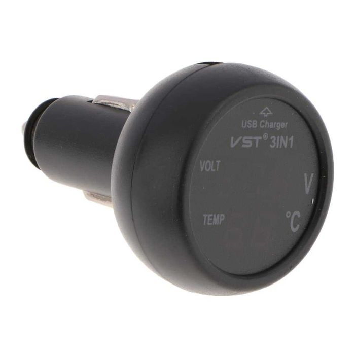 Волтметър за кола с термометър и USB порт – 3 в 1 – снимка 4