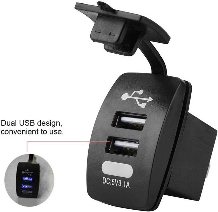 Зарядно за вграждане с 2 USB за кола – 12/24V, 3.1A – снимка 5
