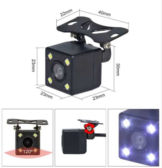 Камера за задно виждане 4 LED с нощен режим – универсална – снимка 6