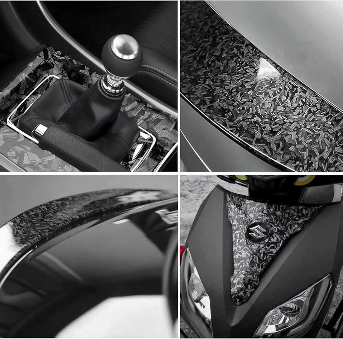 Фолио кован карбон Silver за кола – 152x100 см – снимка 2