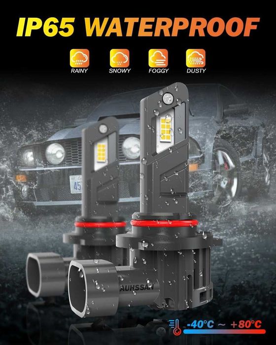 LED крушки HB3 (9005) за фарове – 12V, 10600 lm, 6500K – снимка 7