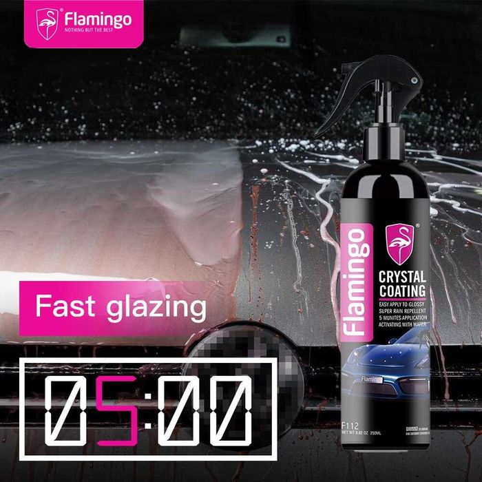 Керамична полимерна вакса Flamingo Crystal Coating – 250 мл – снимка 3