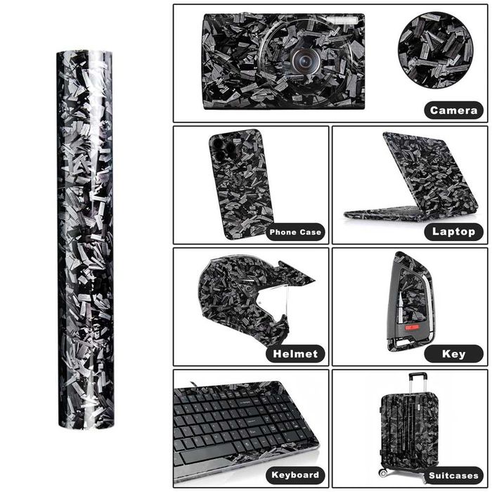 Фолио кован карбон Silver за кола – 152x100 см – снимка 4