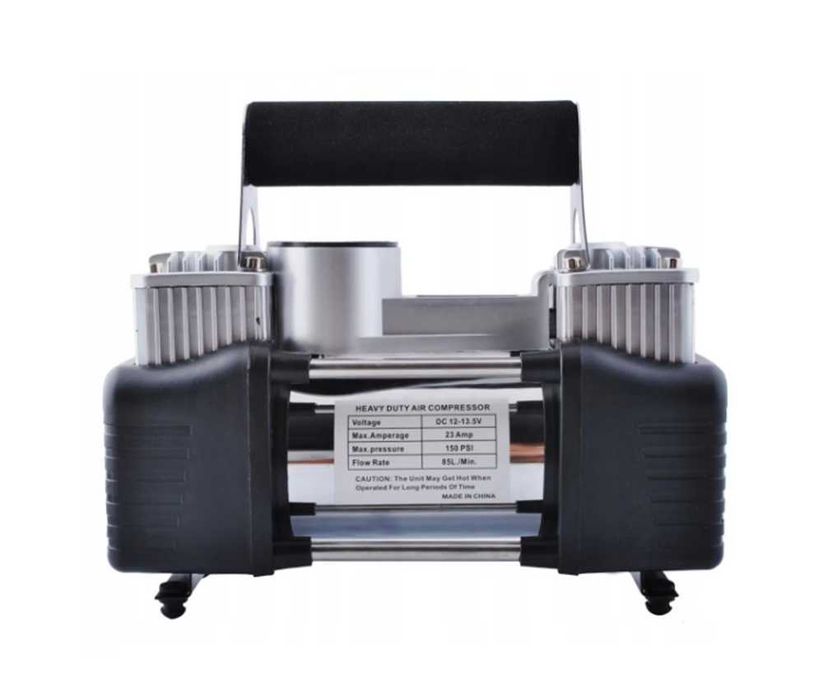 Метален двуцилиндров компресор за гуми – 12V, 150 PSI, 10 bar – снимка 3