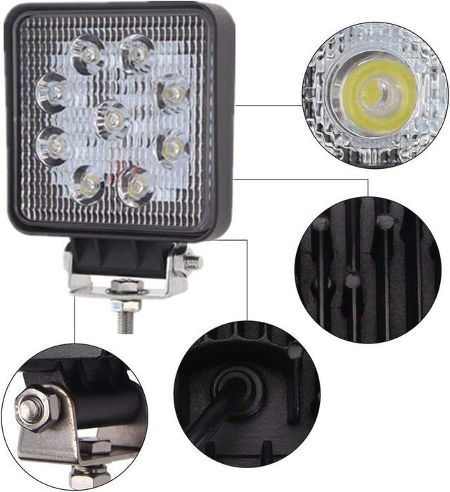 LED халоген 27W с 9 диода – 12/24V – снимка 3