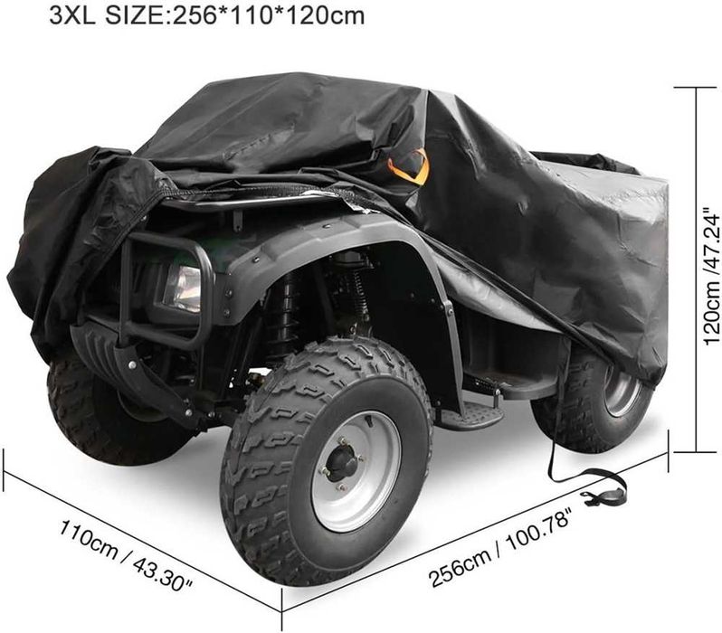 Водоустойчиво покривало за ATV – 3XL, 256x110x120 см – снимка 2