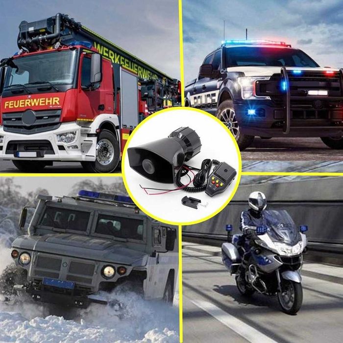 Сирена за кола с микрофон и запис – 3 мелодии, 12V, 100W – снимка 3