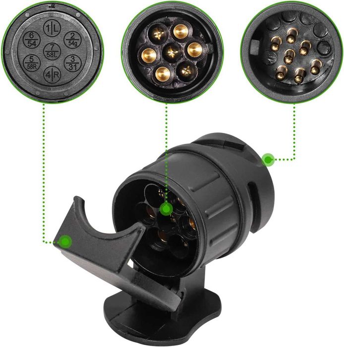 Преходник за букса за ремарке и каравана 13/7 пина – 12V – снимка 2
