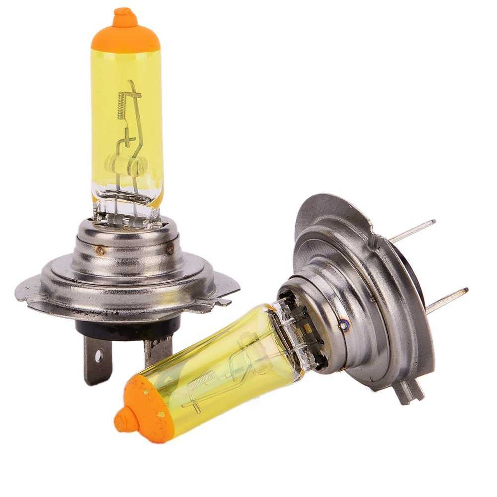 Халогенни крушки H7, 55W/ 2500K/ Жълти - 2 броя - снимка 3