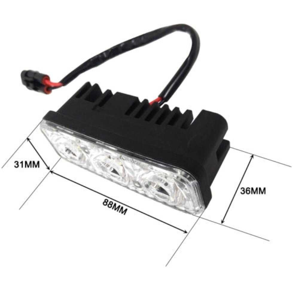 Комплект 3 LED дневни светлини за автомобил 12V - 2 броя. - снимка 3