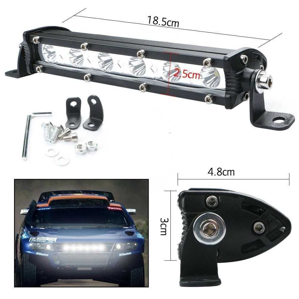Мини 18W LED бар за осветление с 6 диода - 12/24V - снимка 2
