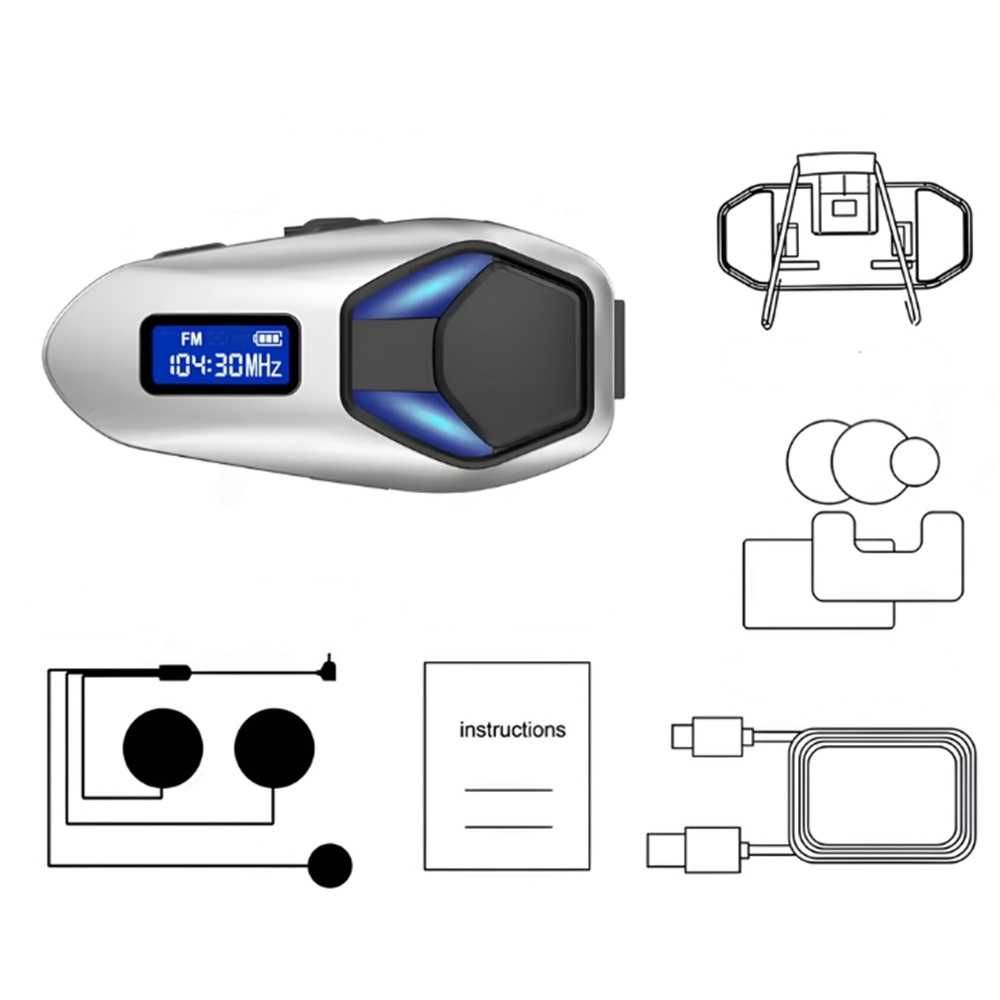 Bluetooth интерком системата за мото каска с батерия 500mAh - снимка 3