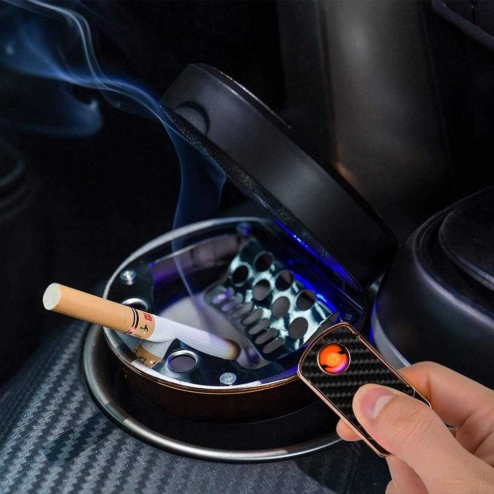 Пепелник за автомобил с вградена запалка с USB зареждане. - снимка 6