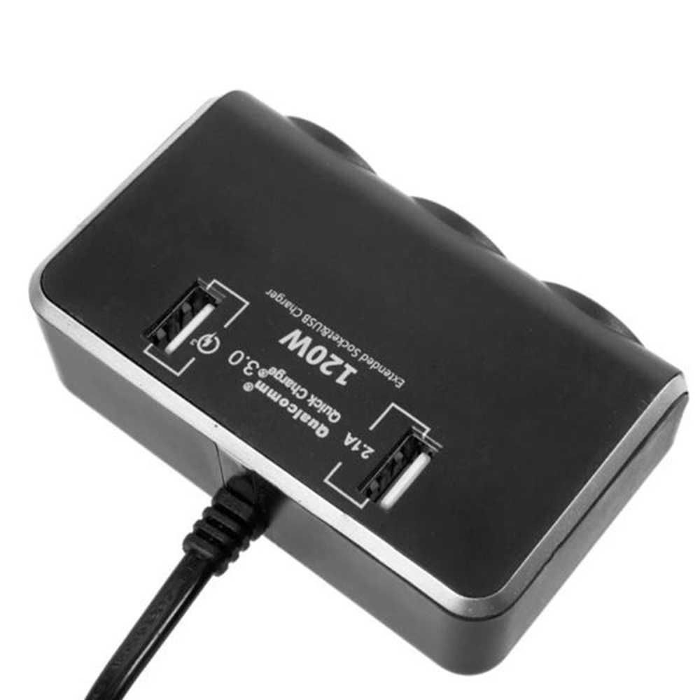 Разклонител за запалка с Волтметър 3 гнезда, 2 USB 12/24V, 120W. - снимка 4