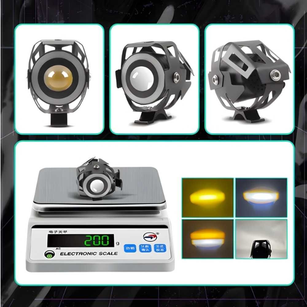 Висококачествен LED фар с лупа за Мотор RGB - 3 режима на работа - снимка 3