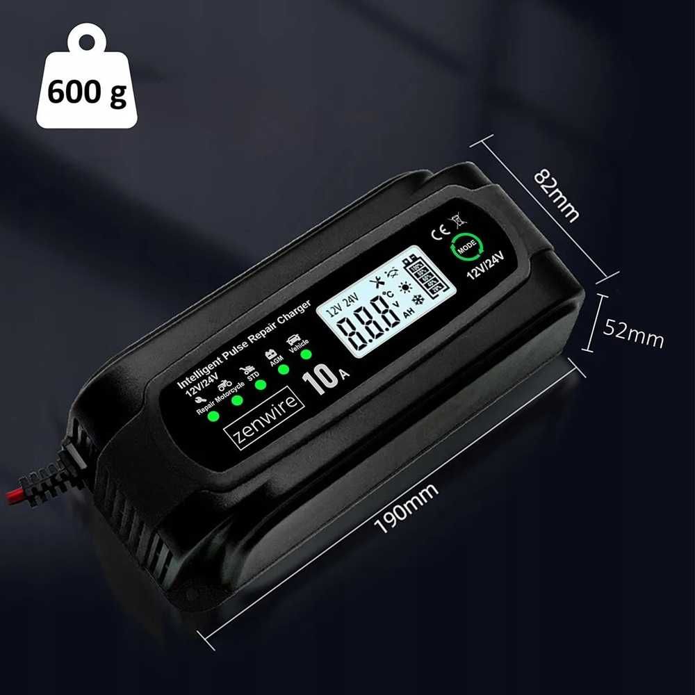 Многофункционално зарядно устройство за акумулатори 10A - 12V/24V - снимка 7