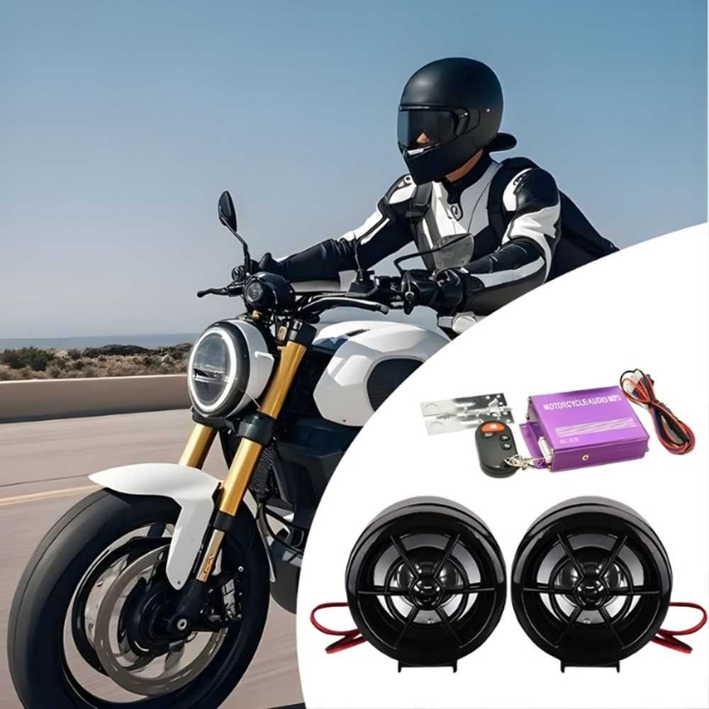 Bluetooth аудио система с високоговорители и Аларма за Мотор/ATV. - снимка 1