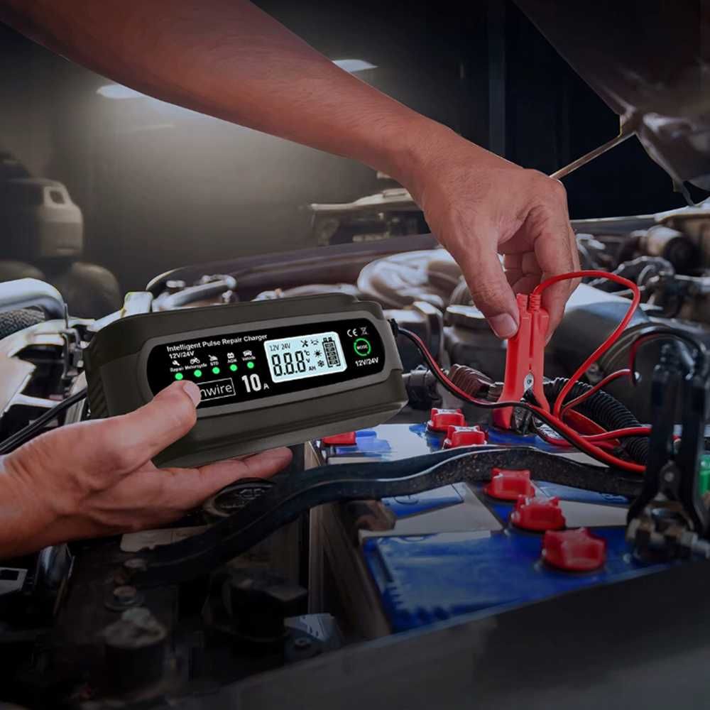 Многофункционално зарядно устройство за акумулатори 10A - 12V/24V - снимка 3