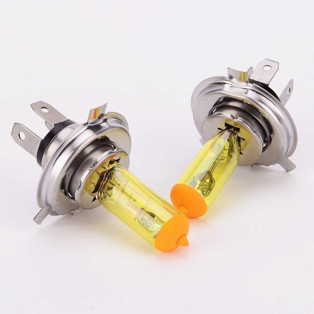Халогенни крушки H4, 55W/ 2500K/ Жълти - 2 броя. - снимка 7