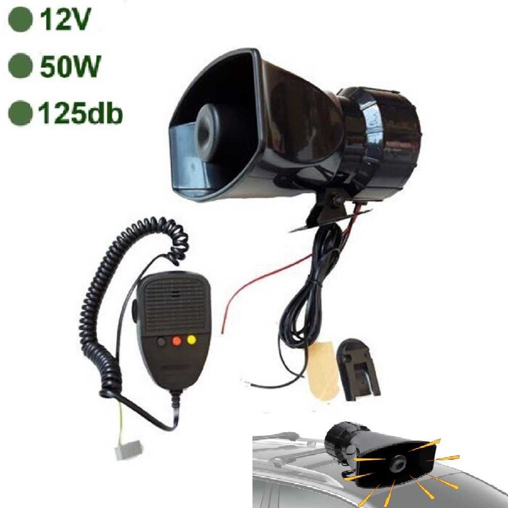 Сирена с микрофон 12V/50W - 3 различни мелодии 125dB - снимка 2