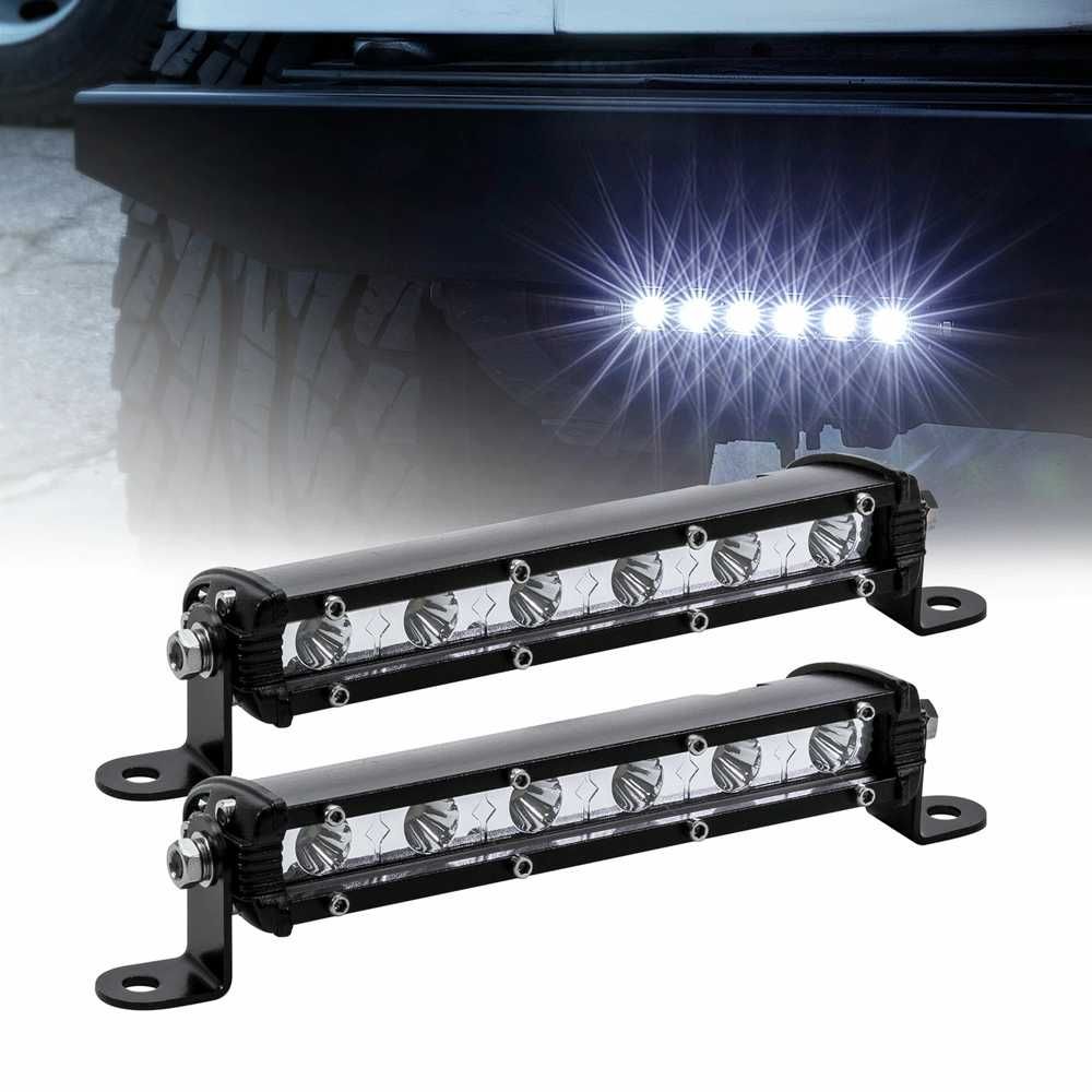 2 броя Мини 18W LED бар за осветление с 6 диода - 12/24V - снимка 1