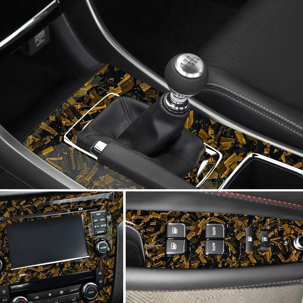 Висококачествено фолио Кован Carbon Gold за автомобил - 152х100см - снимка 4