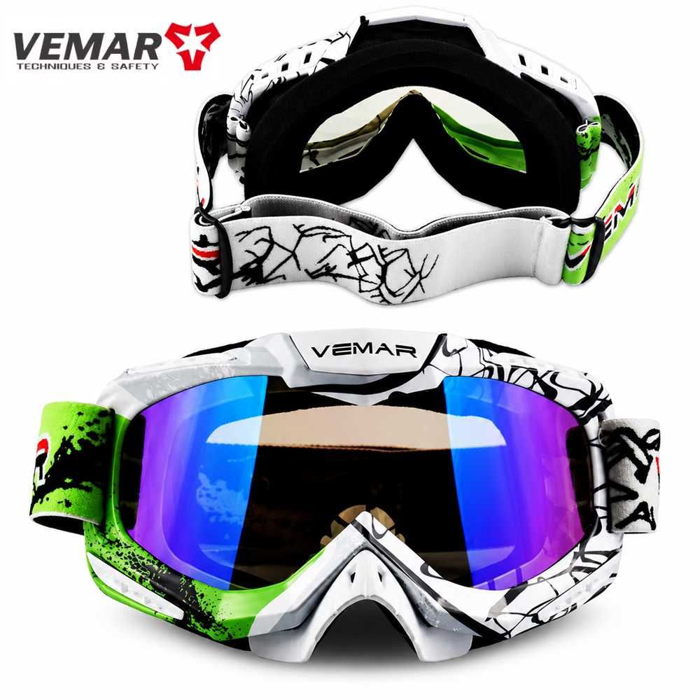 Професионални  мотокрос очила VEMAR RACING - Зелени - снимка 1