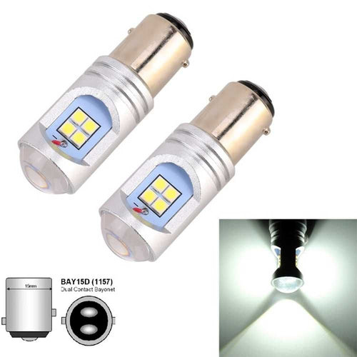 LED диодни крушки с двойна светлина - P21/5W, BA15D Canbus Error Free. - снимка 1