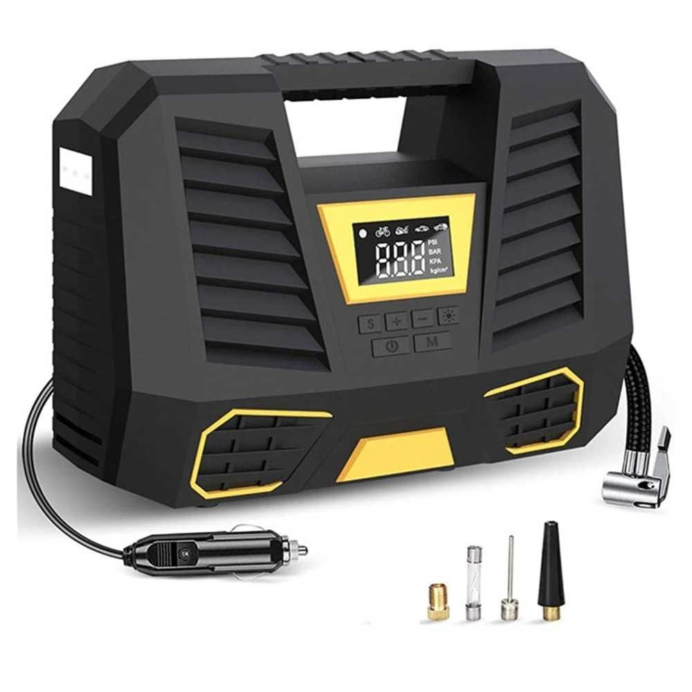 Дигитален компресор за гуми с фенер - 12V/ 100W/ 150 PSL - снимка 1