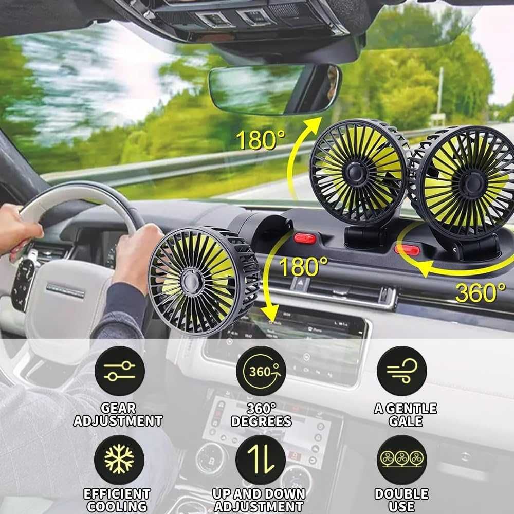 Moщен Троен вентилатор за автомобили, бусове, каравани - 12V - снимка 3