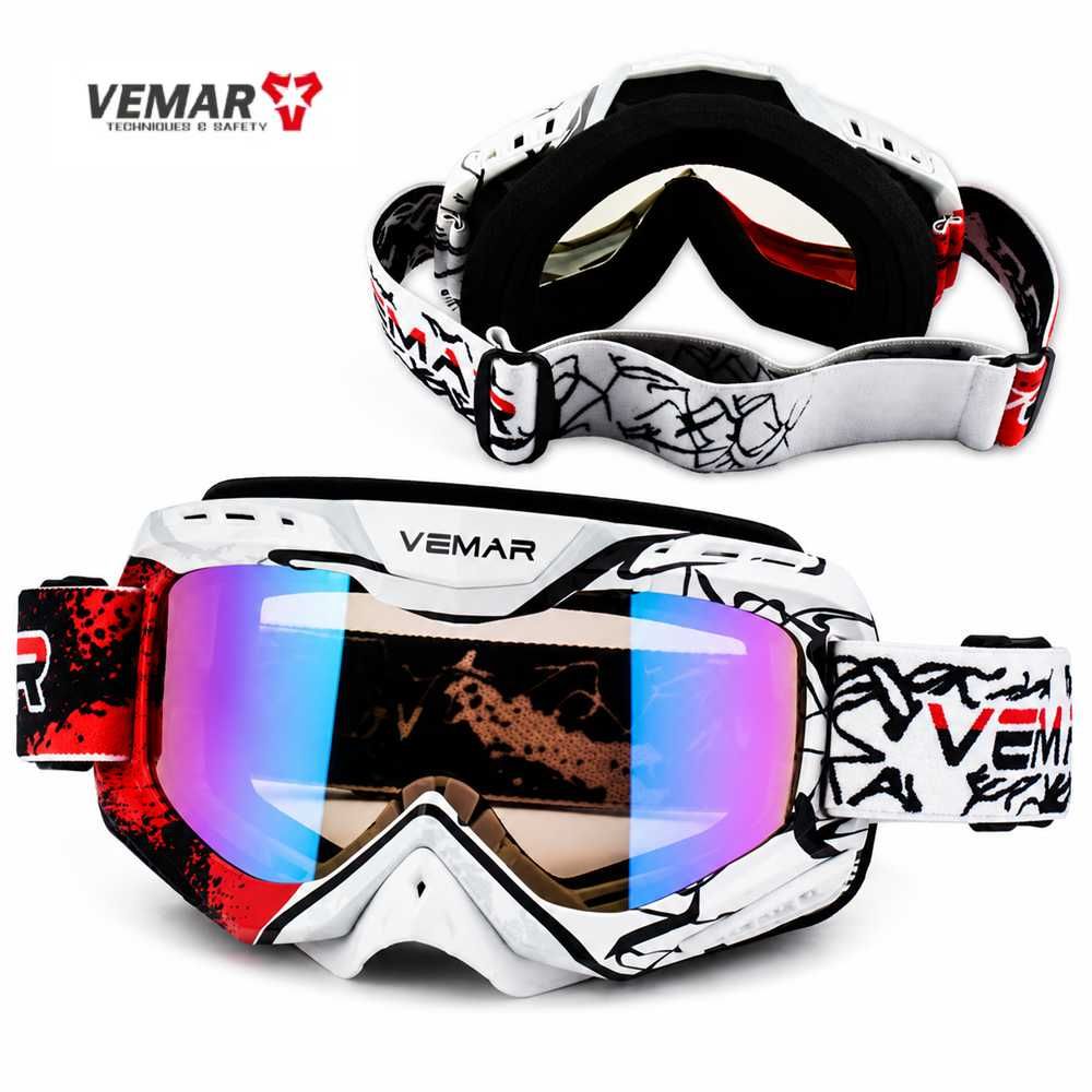 Професионални мотокрос очила VEMAR RACING - Червени - снимка 1