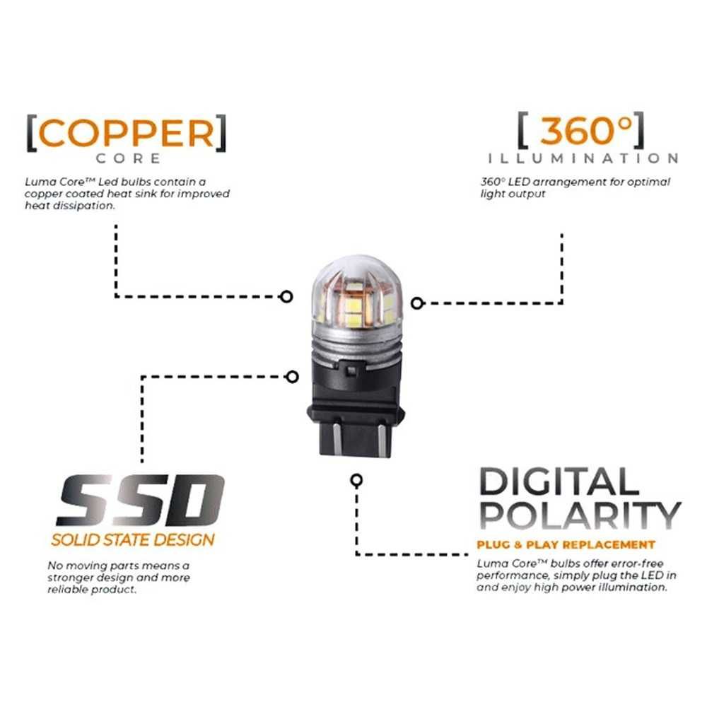 Комплект Т20 LED крушки за автомобил 15 SMD с две светлини - 12/24V - снимка 6