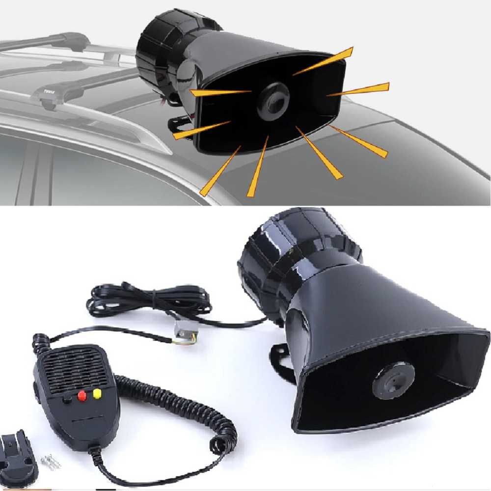 Сирена с микрофон 12V/50W - 3 различни мелодии 125dB - снимка 1