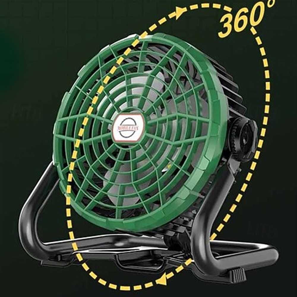 Aкумулаторен къмпинг вентилатор с вградена LED светлина - 360 градуса. - снимка 3