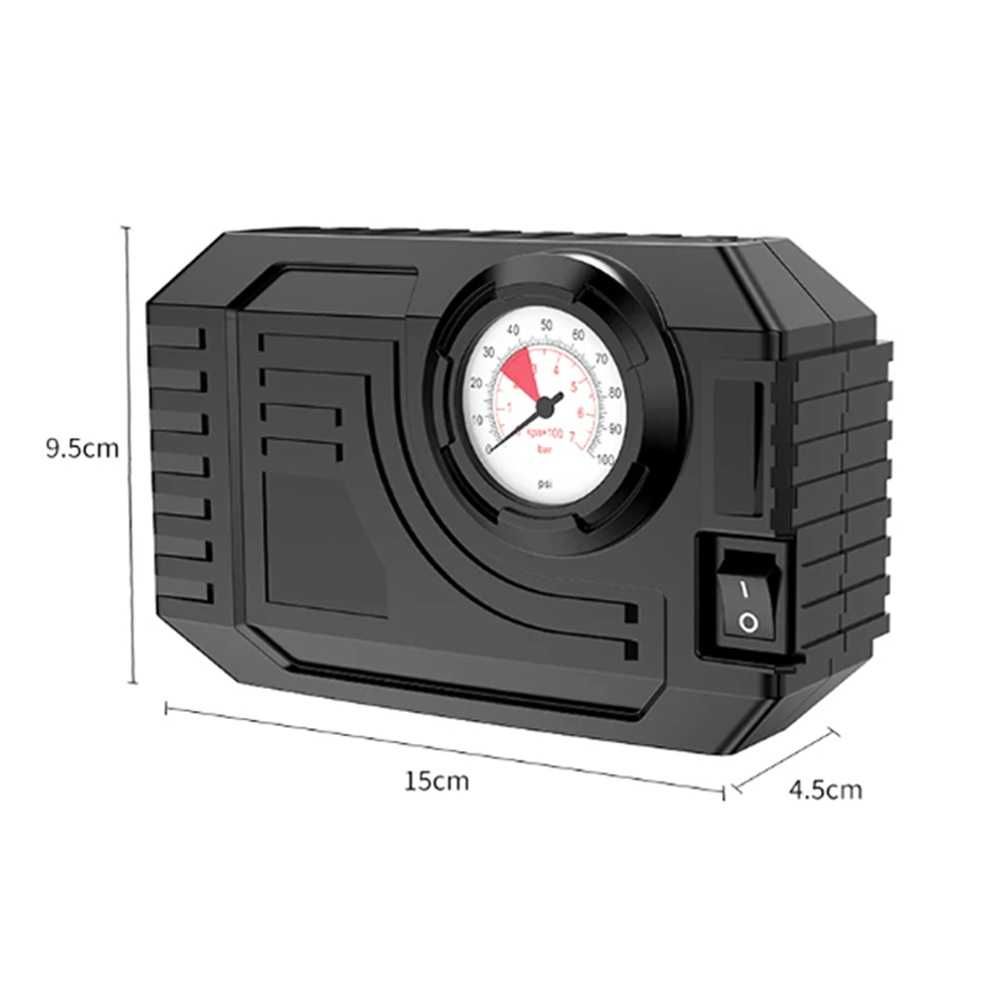 Kомпресор с манометър за помпене на гуми - 12V/ 60W/ 90 PSI - снимка 4