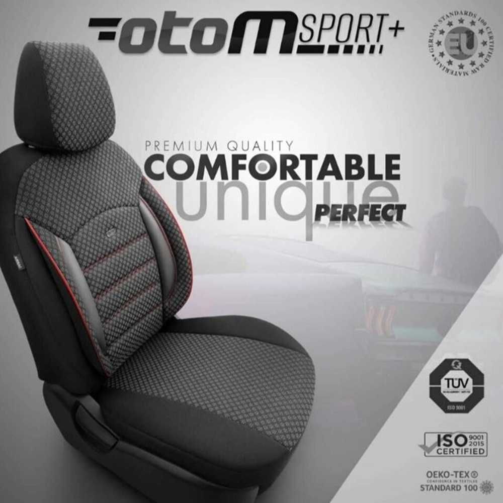 Универсална тапицерия за автомобил Otom Sport Plus - Черно/Червен кант - снимка 5