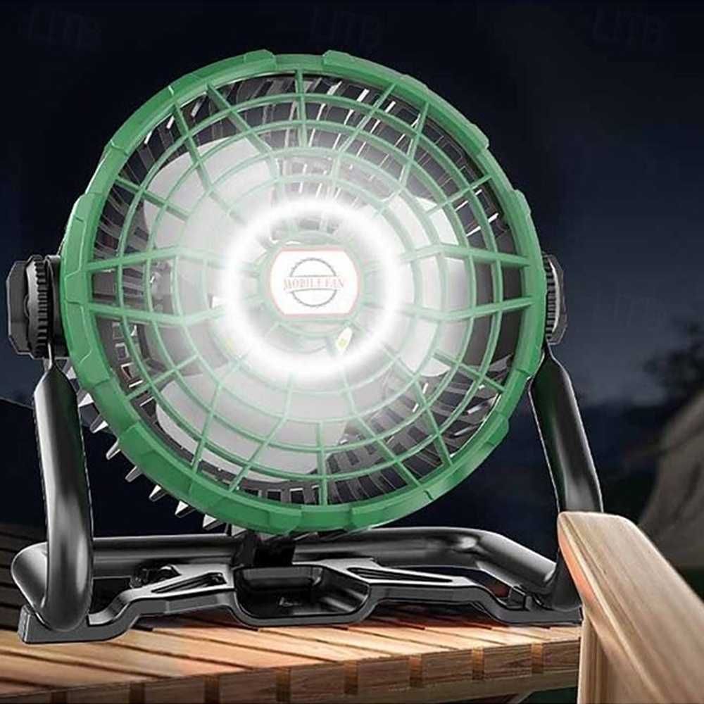 Aкумулаторен къмпинг вентилатор с вградена LED светлина - 360 градуса. - снимка 2