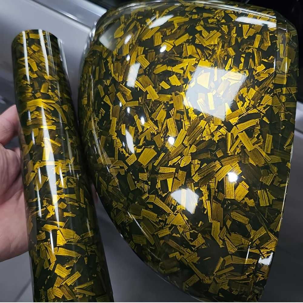 Висококачествено фолио Кован Carbon Gold за автомобил - 152х100см - снимка 1