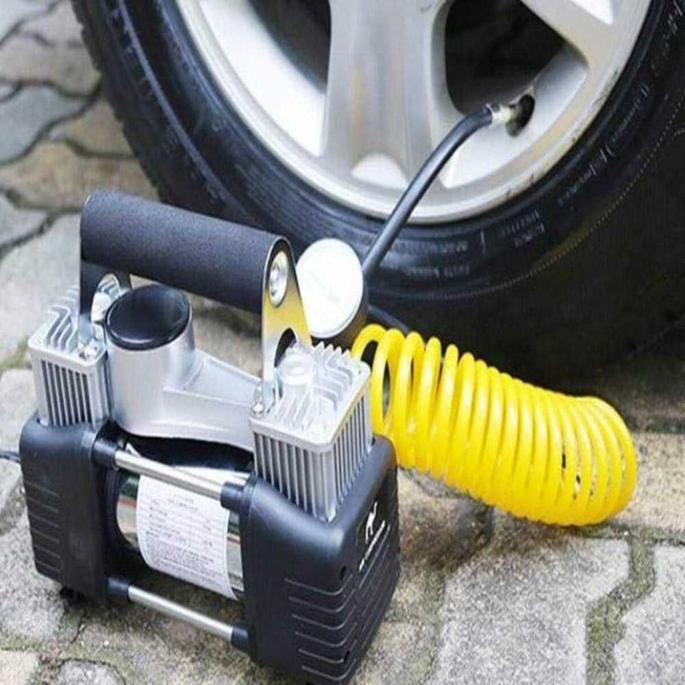 Метален двуцилиндров компресор за гуми , 12V, 150PSI, 10bar - снимка 8